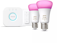 Philips Hue White and Color Ambiance Starter Kit - E27 LED Smart Lighting Kit with Dimmer Switch