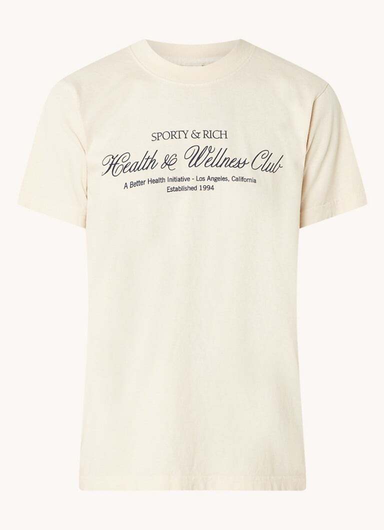Sporty & Rich Sporty & Rich H&W Club T-shirt met logoprint