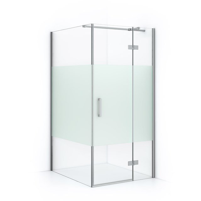 Maxaro Douchecabine Diamond 120x90cm 8mm Helder Veiligheidsglas met Matte Strook Chroom