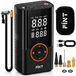 FÍNT® V2 Pompe à vélo électrique - Sac de rangement et 5 embouts inclus - Compresseur d'air - pour Vélo, Scooter, Moto et Voiture - Pompe à pneus électrique - Rechargeable et portable - Compresseur - Jusqu'à 10,3 bar - Fonction Powerbank incluse - PRO