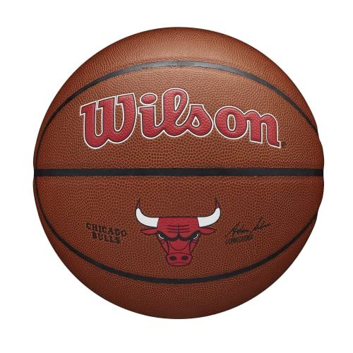 Wilson TEAM ALLIANCE Chicago Bulls Basketball - Size 7 - Indoor/Outdoor - Brown