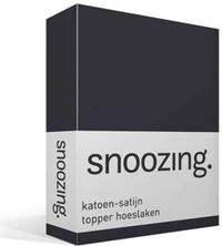 Snoozing Katoen-satijn Topper Hoeslaken - 90x200 cm - Grijs