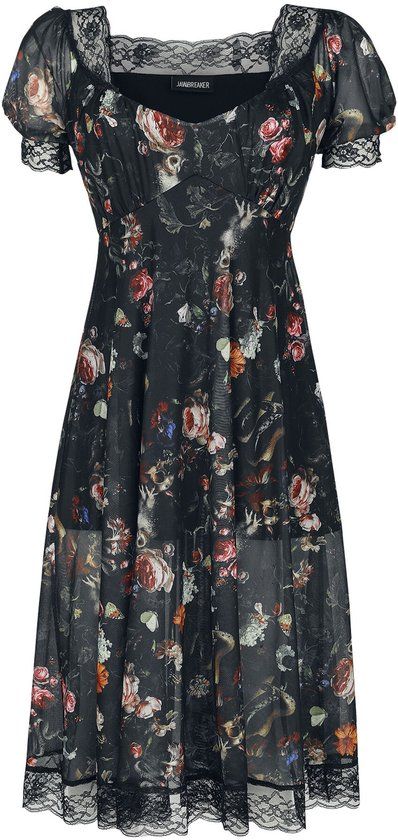 Jawbreaker Night Garden Print Midi Dames Midi-jurk - meerkleurig - XXL
