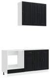 vidaXL Unité de cuisine KALMAR 5 pc Noir Bois d'ingénierie