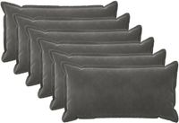 vidaXL - Kussensloop - 6 stuks - Donkergrijs - 40 x 80 cm - Katoensatijn