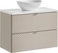 Ensemble de salle de bain lavabo sur plan 40 cm avec meuble 80 cm cachemire