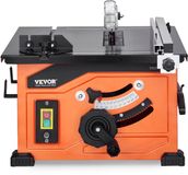 VEVOR Scie de table 1200W, lame de scie 210mm O.d Scie circulaire de construction, capacité de coupe max. 225mm, vitesse de coupe 4800 tr/min, avec lame 24 dents, guide d'onglet, pour le bricolage et la fabrication de meubles