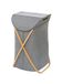 WENKO Wasmand Nori, frame van bamboe, waszak 100% polyester, opvouwbaar, inhoud: 79 liter, 40 x 68 x 46 cm, bruin/grijs