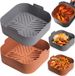 POTALAI TRADE Kft Doublures de friteuse à air en silicone Carré - 2 pièces Pots en silicone réutilisables pour friteuse à air pour accessoires de four de friteuse à air de qualité alimentaire (20,5 pouces)
