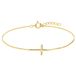 Lucardi - Dames Zilveren goldplated armband met kruis - Armband - 19 cm