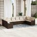 Maison Exclusive - Set de 10 bancs de jardin. Brun et blanc, en polyrotin