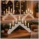 Merkloos Kaarsenbrug - 3x - wit - 7 led lampjes - netstroom - warm wit licht - kerstverlichting