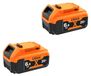 StarTech Lithium-ion batterij - Vervangingsbatterij compatibel met 20V Max DCB200 gereedschap - Hoge capaciteit 18V 6,8Ah - Set van 2 batterijen - Geschikt voor accuschroefboormachines en elektrisch gereedschap