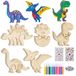 Dinosaure kit de bricolage - Dinosaures en bois - Aimants - 10 pièces