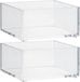 5five Set van 2x stuks make-up houder box - 9,5 x 9.5 x 5 cm - transparant kunststof - nagellak - sieraden - organizer bakjes - sorteer vakjes