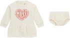 Jurk met onderbroek voor enfants 12 ans blanc cassé Manches longues A-line Coton