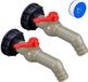 Merkloos 2 stuks Aftapkraan IBC tankadapter - kraan 1 inch - kogelkraan - accessoires - slangtuit 27 mm - wit