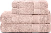 Komfortec Handdoekenset 2x handdoek 50x100 cm + 2x badhanddoek 70x140 cm - 100% Katoen - Roze