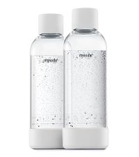 Mysoda - Set van 2 herbruikbare flessen van 1 liter - wit