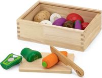Viga Toys Groentenbox - Houten Speelgoedeten - Fomenplank met Groenten en Vormen - Educatief en Leerzaam Speelgoed