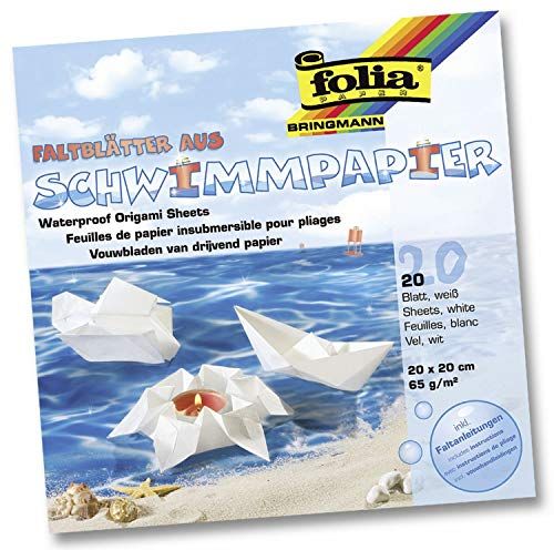 Folia 43200 - Vouwbladen van zwempapier - Wit - 20 x 20 cm - 20 vellen