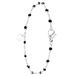 Lucardi Dames Armband graveer ovaal zwart emaille - Staal - Armband - Cadeau - 19 cm - Zilverkleurig