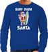 Bellatio Decorations Surf dude Santa - Fun Kersttrui sweater - blauw - voor heren - Kerstkleding / Christmas outfit XXL