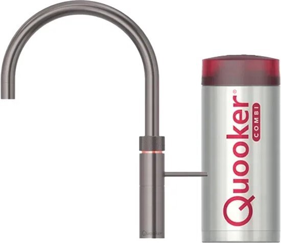 Quooker Fusion Round kokendwaterkraan - draaibare uitloop - Combi reservoir - Warm / kokend water - Gun metal 22FRGME