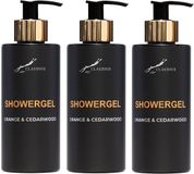 Splashbox Cosmetics Showergel Sweet Orange & Cedarwood 300 ml - gouden pomp - 3 stuks