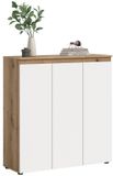 Hioshop Scarpa dressoir 3 deuren eik decor, wit