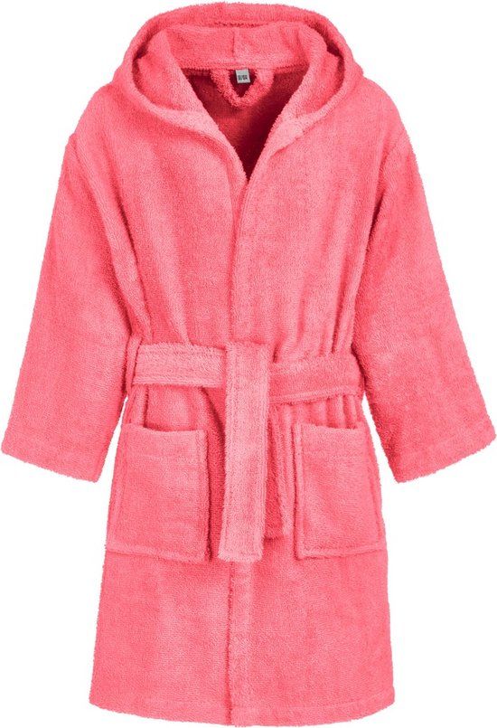 Playshoes badjas van badstof voor kinderen, koraalroze, maat 122/128