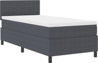 vidaXL Boxspringbed Donkergrijs en Wit 100 x 200 cm Corduroy stof