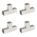 VidaXL Paalverbindingen 4 st t-vorm 71x71 mm gegalvaniseerd metaal
