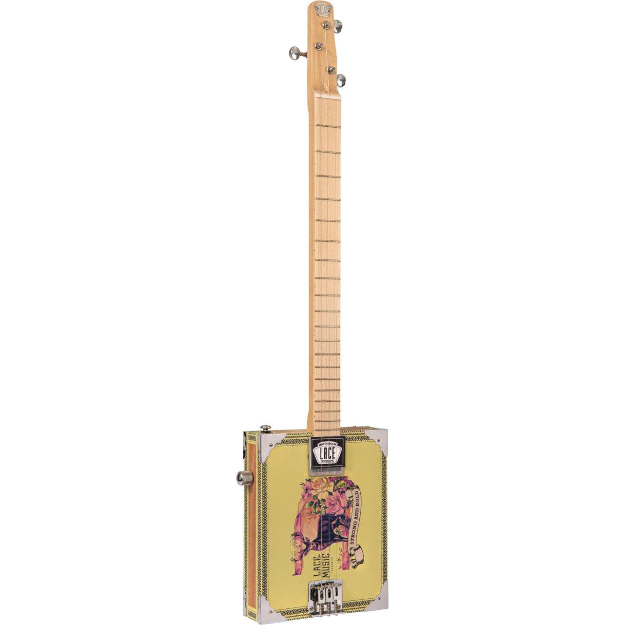 Lace Cigar Box Guitar Deer Crossing 3-string Electric Guitar