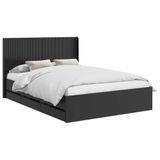 vidaXL Bedframe met opbergruimte en hoofdbord Zwart 160 x 200 cm