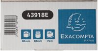 Exacompta 30x Telrol voor kassa 80x80mm - 1 laag thermisch papier 52g/m2 - Safe Contact - Wit - 43918E