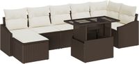 vidaXL Tuinbank - Set - 8 - st - Bruin - en - Crème