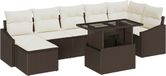 vidaXL Tuinbank - Set - 8 - st - Bruin - en - Crème
