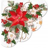 Paw decor Ronde servetten Poinsettia Composition - 32 cm