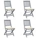 VidaXL Chaise de jardin Siège capitonné Acacia Crème (4 pièces)