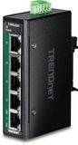 TRENDnet TI-PELC50 5-Port Ethernet PoE+ Industrial DIN-Rail Mini Switch
