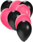 Shoppartners party ballonnen - zwart en roze - 30 stuks