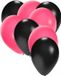 Shoppartners party ballonnen - zwart en roze - 30 stuks