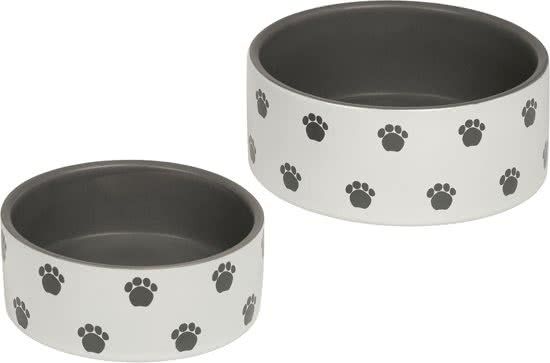 Nobby eetbak pata met pootjes opdruk creme / grijs 15 x 6 cm - 1 ST