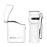 OLIGHT Baton 4 mini-zaklamp, oplaadbaar, vermogen, 1300 lm, 170 m, waterdicht, IPX8, voor kamperen, wandelen en huishouden (wit)