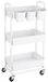 Omgoods - Chariot à 3 niveaux avec porte-gobelets suspendus - Blanc