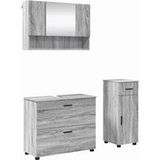 Maison Exclusive - Ensemble de meubles de salle de bain, 3 pièces, en bois stratifié imitation chêne Sonoma et métal