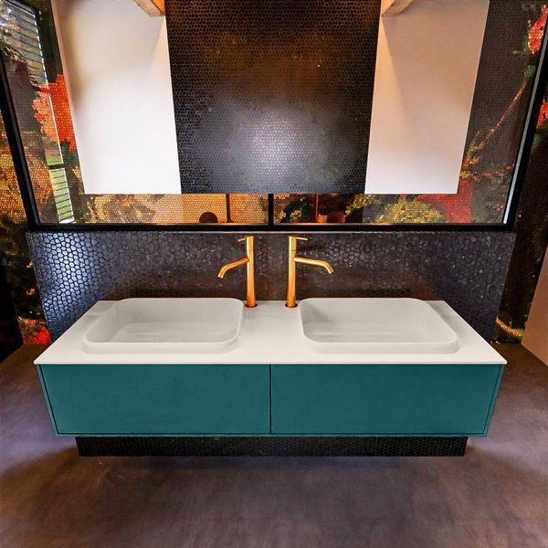 Mondiaz ERIN 150cm badmeubelset - Smag - 2 lades - Dubbele wastafel - Linen