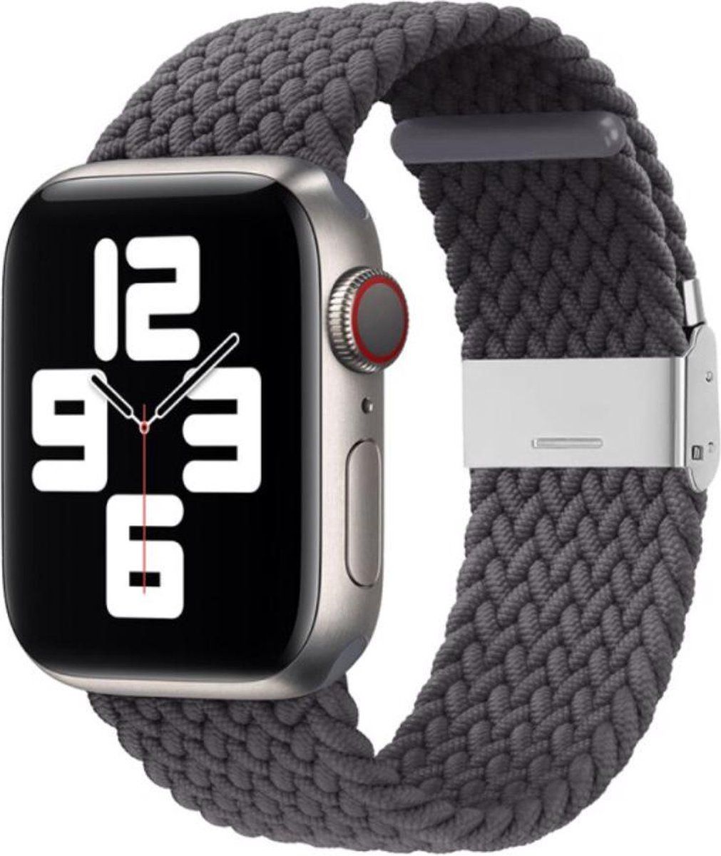 By Qubix Qubix Compatible Apple Watch Band - Braided - Gray - 42/44/45/Ultra/49mm