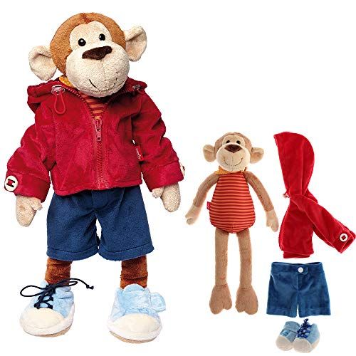 Sigikid 40989 Meisjes En Jongens, Knuffeldier Leeraap, Spelenderisch Aan Uittrekken Leren, Rood/Donkerblauw